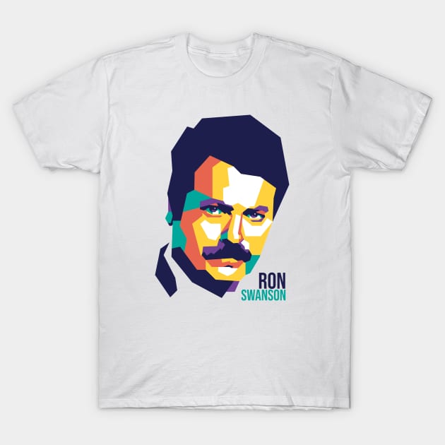 Ron Swanson On WPAP T-Shirt by pentaShop